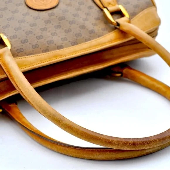 GUCCI Micro GG Vintage PVC Leather Shoulder Hand Tote Bag Brown​​​ - Picture 5 of 16